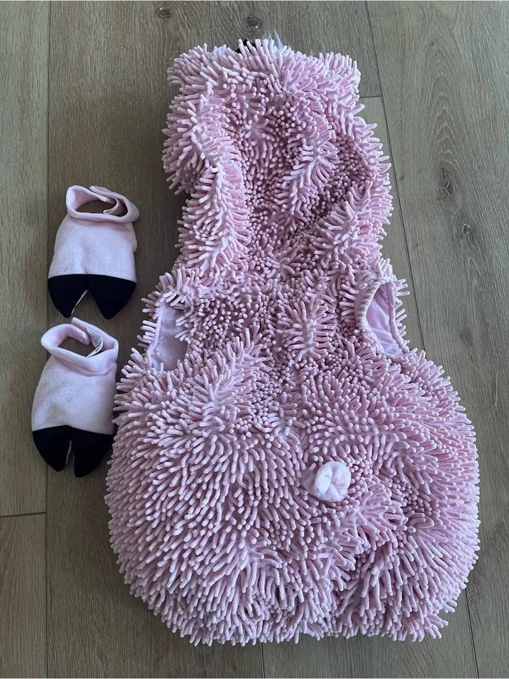 Kids Pink Piggy Plush Hoodie Costume with Hoof Booties